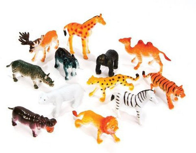 Rhode Island Novelty 12 Little Zoo Animals(Multicolor)