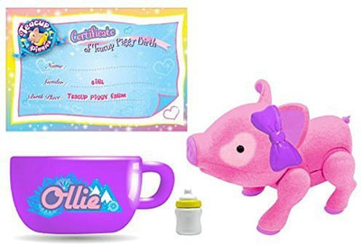 Teacup Piggies Basic Set Ollie Includes Piggie Teacup Feeding Bottle(Multicolor)