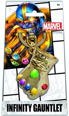 Monogram Marvel Infinity Gauntlet Gold Pewter Keyring(Multicolor)