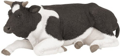 Papo Figures Lying Black And White Cow(Multicolor)