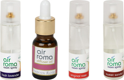 Airroma Fresh Lavender, Indian Rose, Original Rose, Sweet Sandal Car Freshener(630 ml)
Airroma Fresh Lavender, Indian Rose, Original Rose, Sweet Sandal Car Freshener(630 ml)