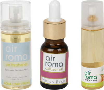 Airroma Aqua Lime Fresh, Indian Rose, Jasmine Aroma Oil, Spray(275 ml)