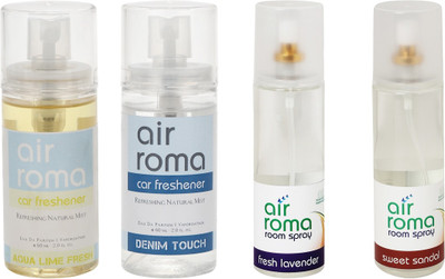 Airroma Aqua Lime Fresh, Denim Touch, Fresh Lavender, Sweet Sandal Spray(520 ml)
Airroma Aqua Lime Fresh, Denim Touch, Fresh Lavender, Sweet Sandal Spray(520 ml)