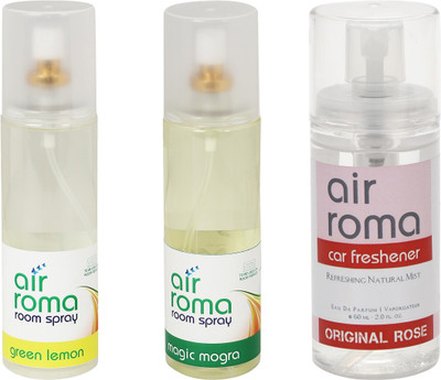 Airroma Green Lemon, Magic Mogra, Original Rose Spray(460 ml)
