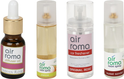 Airroma Indian Rose, Jasmine, Original Rose, Sweet Sandal Aroma Oil, Spray(490 ml)
Airroma Indian Rose, Jasmine, Original Rose, Sweet Sandal Aroma Oil, Spray(490 ml)