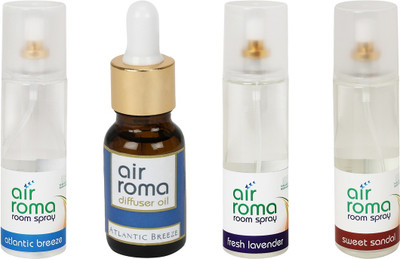 Airroma Atlantic Breeze, Fresh Lavender, Sweet Sandal Aroma Oil, Spray(630 ml)
Airroma Atlantic Breeze, Fresh Lavender, Sweet Sandal Aroma Oil, Spray(630 ml)