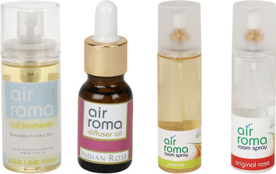 Airroma Aqua Lime Fresh, Indian Rose, Jasmine, Original Rose Aroma Oil, Spray(490 ml)
Airroma Aqua Lime Fresh, Indian Rose, Jasmine, Original Rose Aroma Oil, Spray(490 ml)