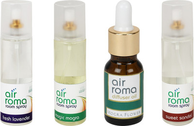 Airroma Fresh Lavender, Magic Mogra, Mogra Flower, Sweet Sandal Aroma Oil, Spray(630 ml)
Airroma Fresh Lavender, Magic Mogra, Mogra Flower, Sweet Sandal Aroma Oil, Spray(630 ml)