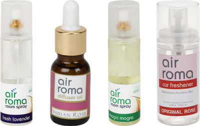 Airroma Fresh Lavender, Indian Rose, Magic Mogra, Original Rose Car Freshener(490 ml)
Airroma Fresh Lavender, Indian Rose, Magic Mogra, Original Rose Car Freshener(490 ml)
