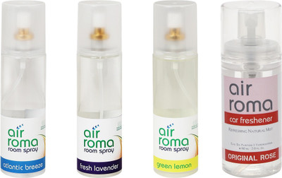 Airroma Atlantic Breeze, Fresh Lavender, Green Lemon, Original Rose Car Freshener(660 ml)
Airroma Atlantic Breeze, Fresh Lavender, Green Lemon, Original Rose Car Freshener(660 ml)