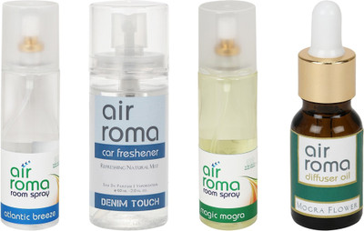 Airroma Atlantic Breeze, Denim Touch, Magic Mogra, Mogra Flower Aroma Oil, Spray(490 ml)
Airroma Atlantic Breeze, Denim Touch, Magic Mogra, Mogra Flower Aroma Oil, Spray(490 ml)