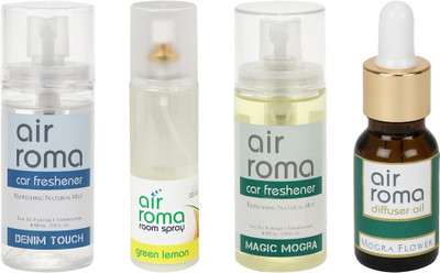 Airroma Denim Touch, Green Lemon, Magic Mogra, Mogra Flower Aroma Oil, Spray(350 ml)
Airroma Denim Touch, Green Lemon, Magic Mogra, Mogra Flower Aroma Oil, Spray(350 ml)