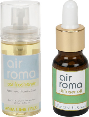 Airroma Aqua Lime Fresh, Lemon Grass Car Freshener(90 ml)