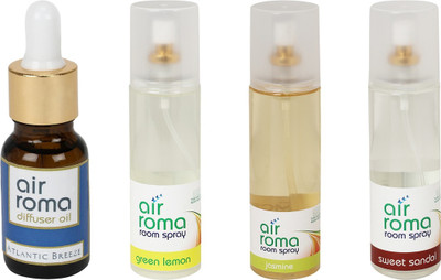Airroma Atlantic Breeze, Green Lemon, Jasmine, Sweet Sandal Aroma Oil, Spray(630 ml) 
Airroma Atlantic Breeze, Green Lemon, Jasmine, Sweet Sandal Aroma Oil, Spray(630 ml)