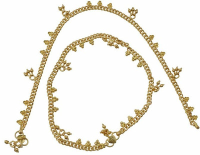 Nisa Pearls & Jewellery Princess Delight Copper Anklet(Pack of 2)