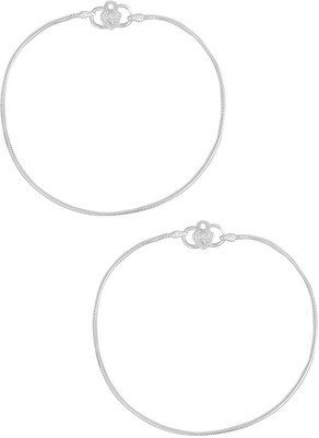 Jewel99 Snake Mystic Silver Anklet(Pack of 2)
