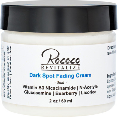 Rococo Dark Spot Fading Cream with Vitamin B3 NAG Bearberry Licorice - 2oz(60 ml) 
Rococo Dark Spot Fading Cream with Vitamin B3 NAG Bearberry Licorice - 2oz(60 ml)
