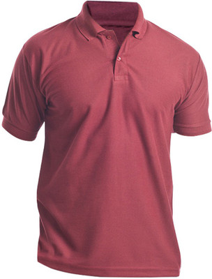 Silver Swan Solid Men's Polo Neck Maroon T-Shirt