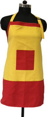 Lushomes Cotton Chef's Apron - Free Size(Yellow, Single Piece)