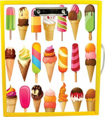 Enigmatic Woodworks Wooden Art Box -Ice Cream Theme(Yellow)