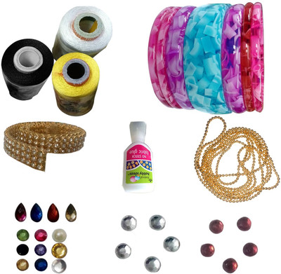 RKB Jewellery making bangle-2.8 mini kit with white,black,lemon,yellow silk thread
RKB Jewellery making bangle-2.8 mini kit with white,black,lemon,yellow silk thread