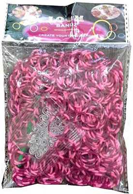 Shatchi 8 Tone Pink & Berry 600 Loom Band Refill Kit Kids Arts Crafts Toys With S Clips & Hook, Birthday, Anniversary, Festival