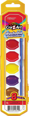 Winning Moves 8ct Washable Watercolors w/ Brush, peggable tray - CraZArt
