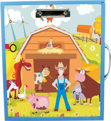 Enigmatic Woodworks Wooden Art Box - Farm House Theme2(Blue)