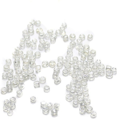 Jaunty Beadsnfashion Seed Beads White Trans (100 Gm)
