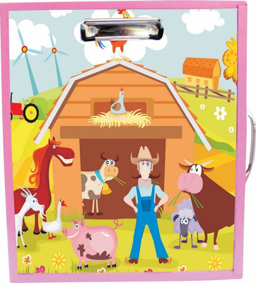 Enigmatic Woodworks Wooden Art Box - Farm House Theme2(Pink)