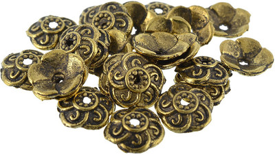 AM AM Gold Bead caps antique finish for jewelry making design 3
