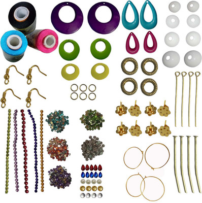 RKB Three silk thread multi-color strips (green,pink,red,violet,gold) and stone collections jewellery making mini kit
RKB Three silk thread multi-color strips (green,pink,red,violet,gold) and stone collections jewellery making mini kit