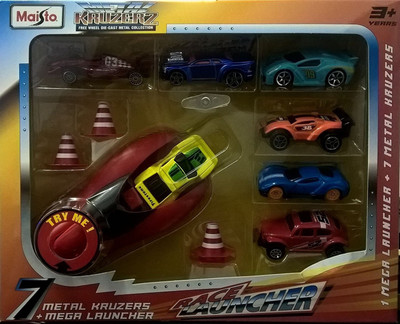 Maisto EduToys Metal 7 Kruzers + 1 Race Launcher (Colours may vary)(Multicolor)