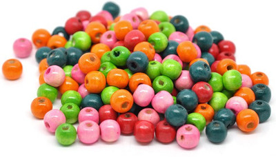 Dragon Multicolored Wooden Beads 5 mm 200Pcs