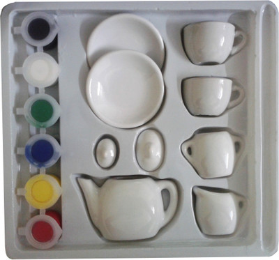 Sterling Paint Tea Set In Fancy Colour For Kids - Art Craft Kit