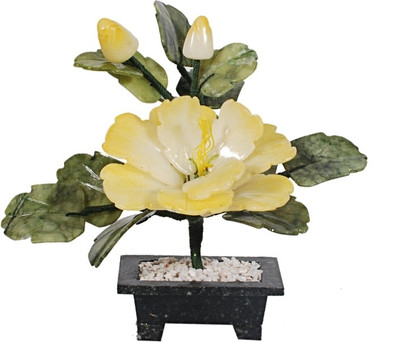 Orchard Yellow Hibiscus Artificial Flower(7 inch, Pack of 1)