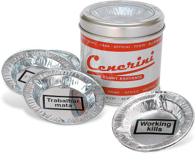 Seletti-Cenerini Silver Aluminium Ashtray(Pack of 45)