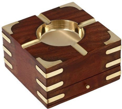 preshi Brown Wood Ashtray
