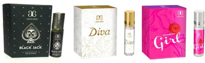 Arochem Charming Girl Diva Black Jack Combo Floral Attar(Musk)