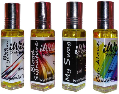 iwill Premium Biz Tycoon, Blood Signature, My Swag, Cyc Alone Non Alcoholic Fancy Perfume 32 ml Pack Floral Attar(Fruity)
iwill Premium Biz Tycoon, Blood Signature, My Swag, Cyc Alone Non Alcoholic Fancy Perfume 32 ml Pack Floral Attar(Fruity)