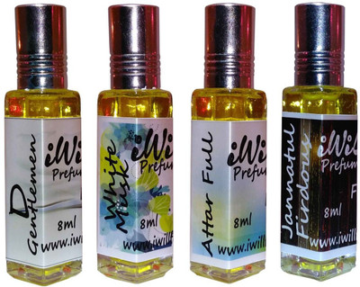 iwill Premium D Gentleman, White Mussk, Attarfull, Jannat ul Firdous Non Alcoholic Fancy Perfume 32 ml Pack Floral Attar(Spicy)
iwill Premium D Gentleman, White Mussk, Attarfull, Jannat ul Firdous Non Alcoholic Fancy Perfume 32 ml Pack Floral Attar(Spicy)
