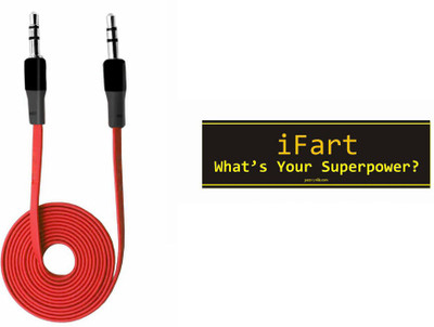 Speedwav 1 Car Bumper Sticker, 1 Anti-TangLED 3.5 Car Aux Cable-RED Combo