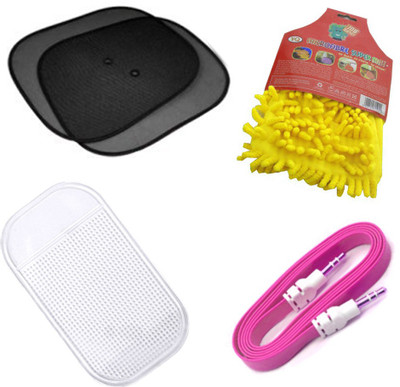 AdroitZ 2 Black Sunshade, 1 Flat Aux Cable, 1 Spider Non Slip mat Clear color, 1 Microfiber Glove Combo
AdroitZ 2 Black Sunshade, 1 Flat Aux Cable, 1 Spider Non Slip mat Clear color, 1 Microfiber Glove Combo