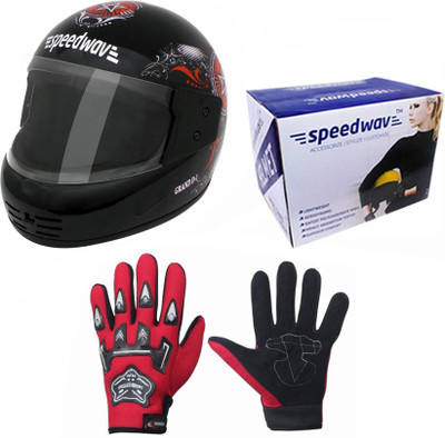 Speedwav 1 Helmet, 1 Riding Gloves Combo