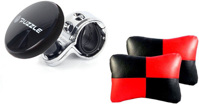Auto Car Winner 1 Black Puzzle Vehicle Steering Knob, 1 Pair of Black & Red Neck Rest Cushion Combo
Auto Car Winner 1 Black Puzzle Vehicle Steering Knob, 1 Pair of Black & Red Neck Rest Cushion Combo