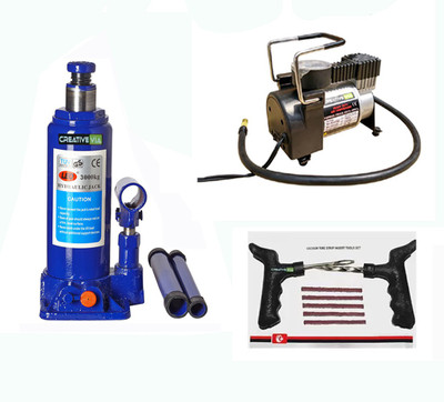 Creative Via 3 Ton Hydraulic Car Jack + AutoCut-OFF Premium Metal Air Compressor + Tyre Punture Repair Kit Combo
Creative Via 3 Ton Hydraulic Car Jack + AutoCut-OFF Premium Metal Air Compressor + Tyre Punture Repair Kit Combo