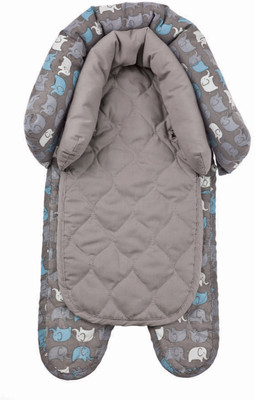 Playette Elephants 2 in 1 Head support Crib(Fabric, Gray)