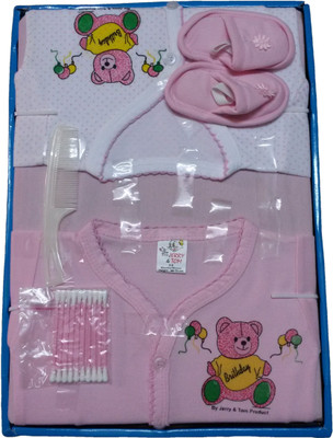 Jerry & Tom 7 Pcs Pink Baby Combo Gift Set(Pink)