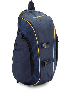 Fastrack Laptop Backpack(Blue), Navy blue and yellow