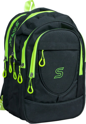 SARA sara 25 l school backpack 25 L Backpack(Black, Green)